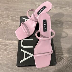 Aqua by Bloomingdale’s Kyle High Heel Slide Sandals